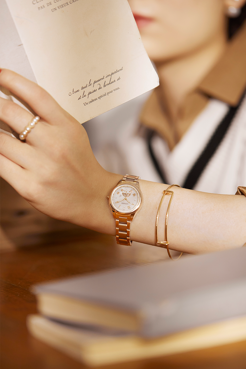 Citizen EE1006-51W นาฬิกาผู้หญิง xC Daichi Collection Radio-Controlled Eco-Drive Titanium Limited Sakura Made In Japan Women's Watch DIAMOND: 5pcs