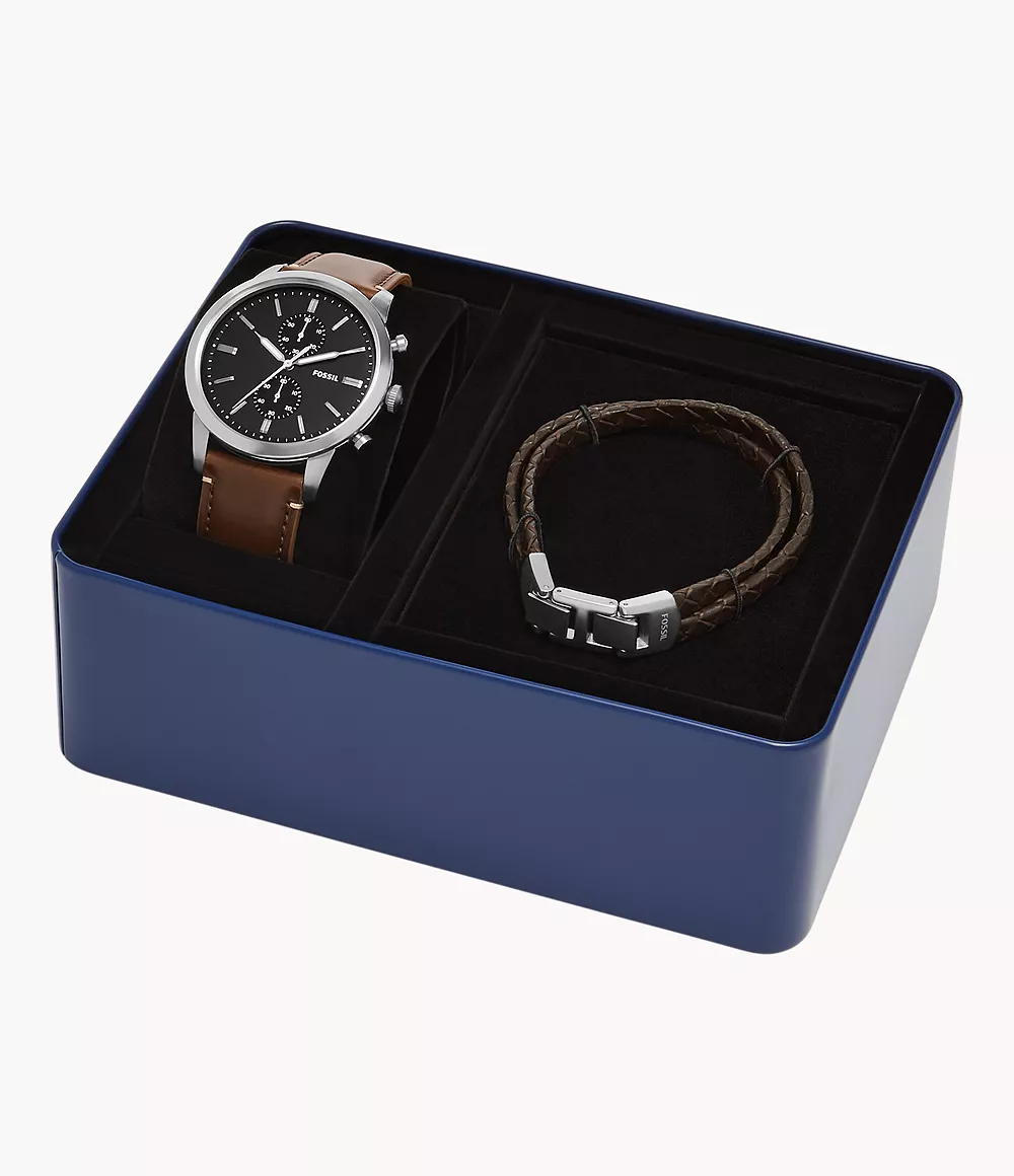 Fossil FS5967SET นาฬิกาผู้ชาย Townsman Chronograph Quartz Set Men's Watch