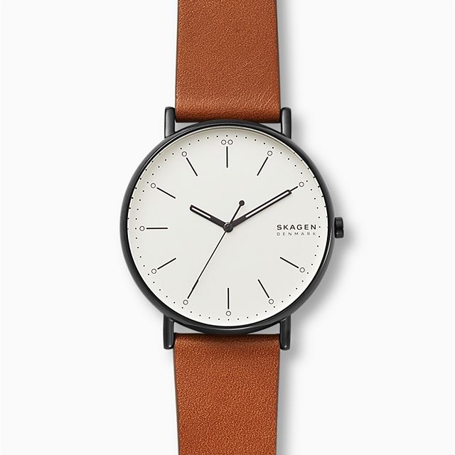 Skagen SKW6550 นาฬิกาผู้ชาย Signatur Brown Leather Quartz Men's Watch