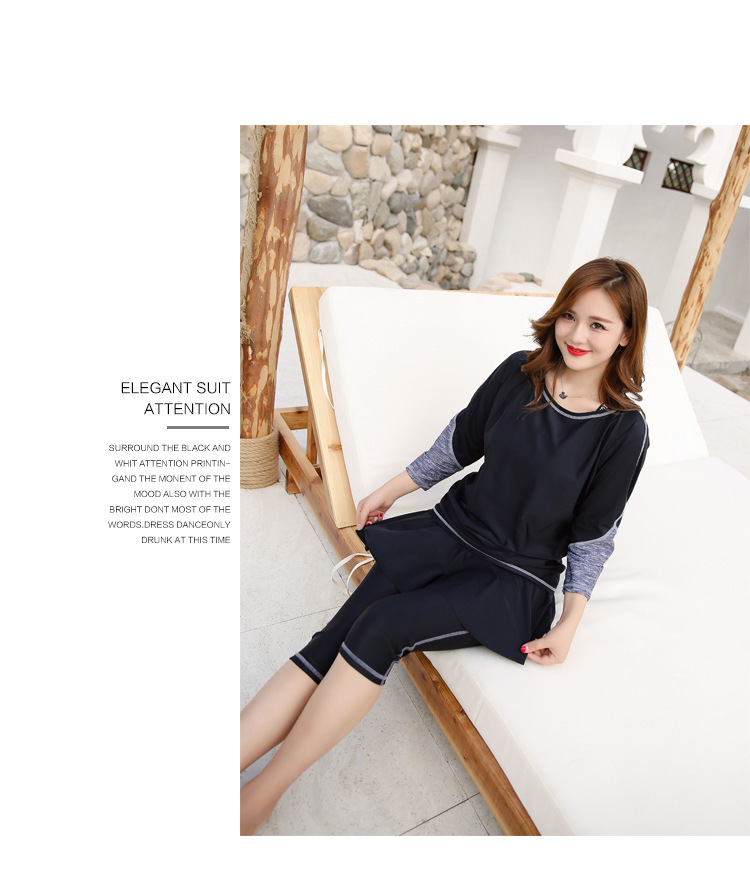 ชุดว่ายน้ำคนอ้วน แบบสปอร์ต 6xl พร้อมส่ง :ชุดว่ายน้ำไซส์ใหญ่สีดำแต่งแขนสีเทา set 3 ชิ้น มีเสื้อคลุมตัวนอก บรา และกางเกงติดกระโปรงระบาย แบบสวยน่ารักมากๆจ้า:เสื้อคลุมตัวนอก รอบอกกว้าง 50 นิ้ว บราตัวในรอบอก 38 - 46 นิ้ว กางเกงติดกระโปรงระบาย เอว 32 - 42 นิ้ว