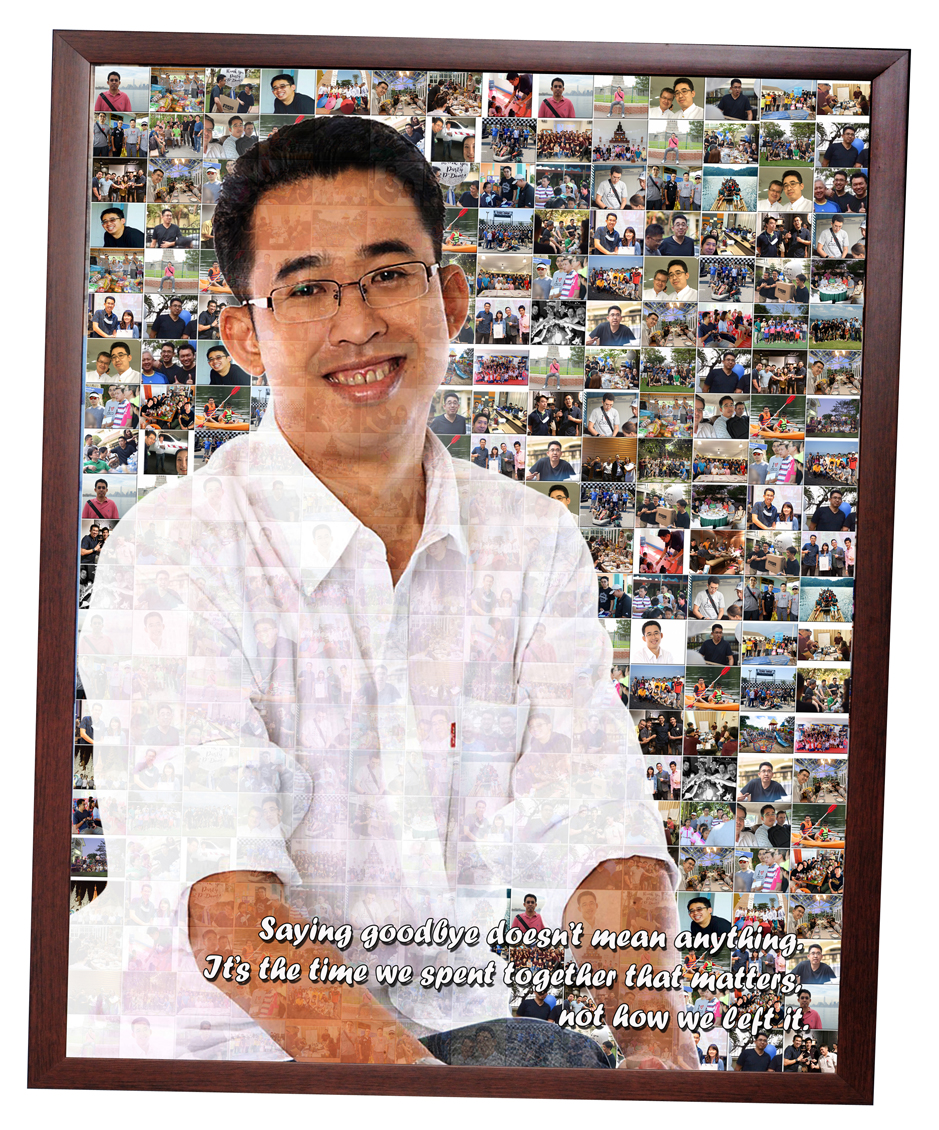 ของขวัญวันเกษียณ Mosaic Photo ขนาด 16x20 นิ้ว + กรอบไม้เส้นP32โอ๊ค E เคลือบร้อน