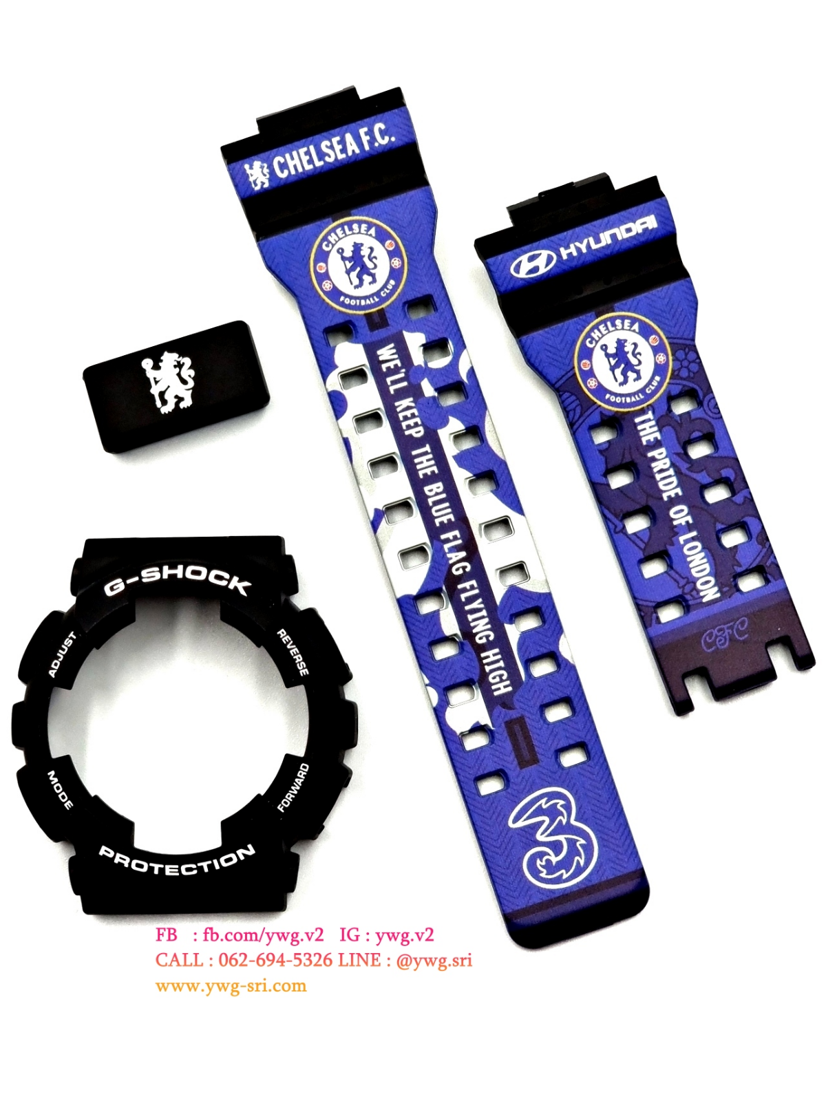 กรอบสาย G-SHOCK แท้✅ สีดำด้าน สกรีนลาย Chelsea ใส่ได้กับรุ่น GA-100 ,GA-110 ,GA-120 ,GA-140 ,GAX-100 ,GD-100 ,GD-120