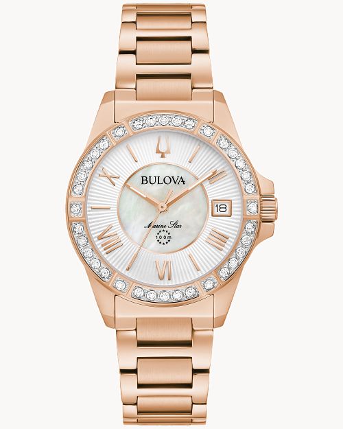 Bulova 98R295 นาฬิาผู้หญิง Bulova Marine Star Diamond Women's Watch