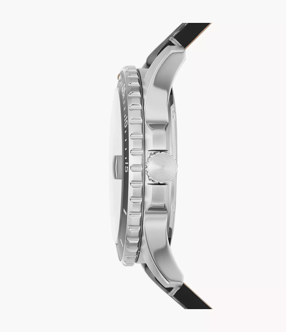 Fossil FS5960 นาฬิกาผู้ชาย Blue Dive Leather Quartz Men's Watch