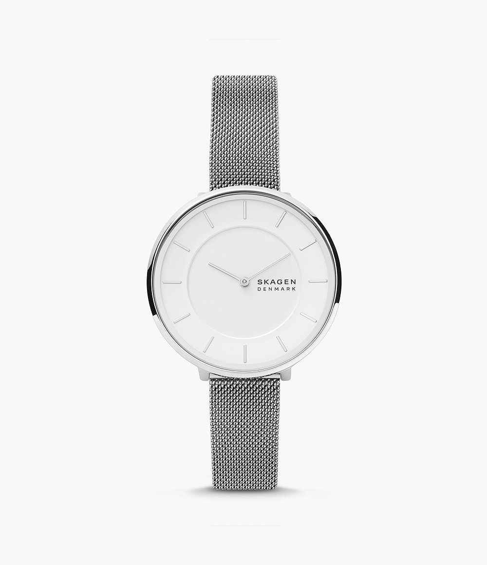 Skagen SKW3016 นาฬิกาผู้หญิง Gitte Two-Hand Silver-Tone Quartz Women's Watch