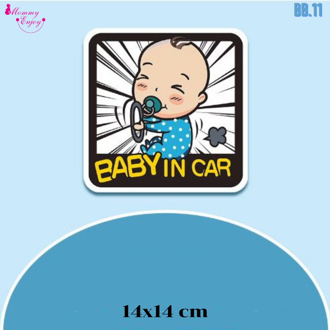 สติ๊กเกอร์ baby in car สติ๊กเกอร์อย่างดี สะท้องแสง เห็นชัดทั้งกลางวันและกลางคืน