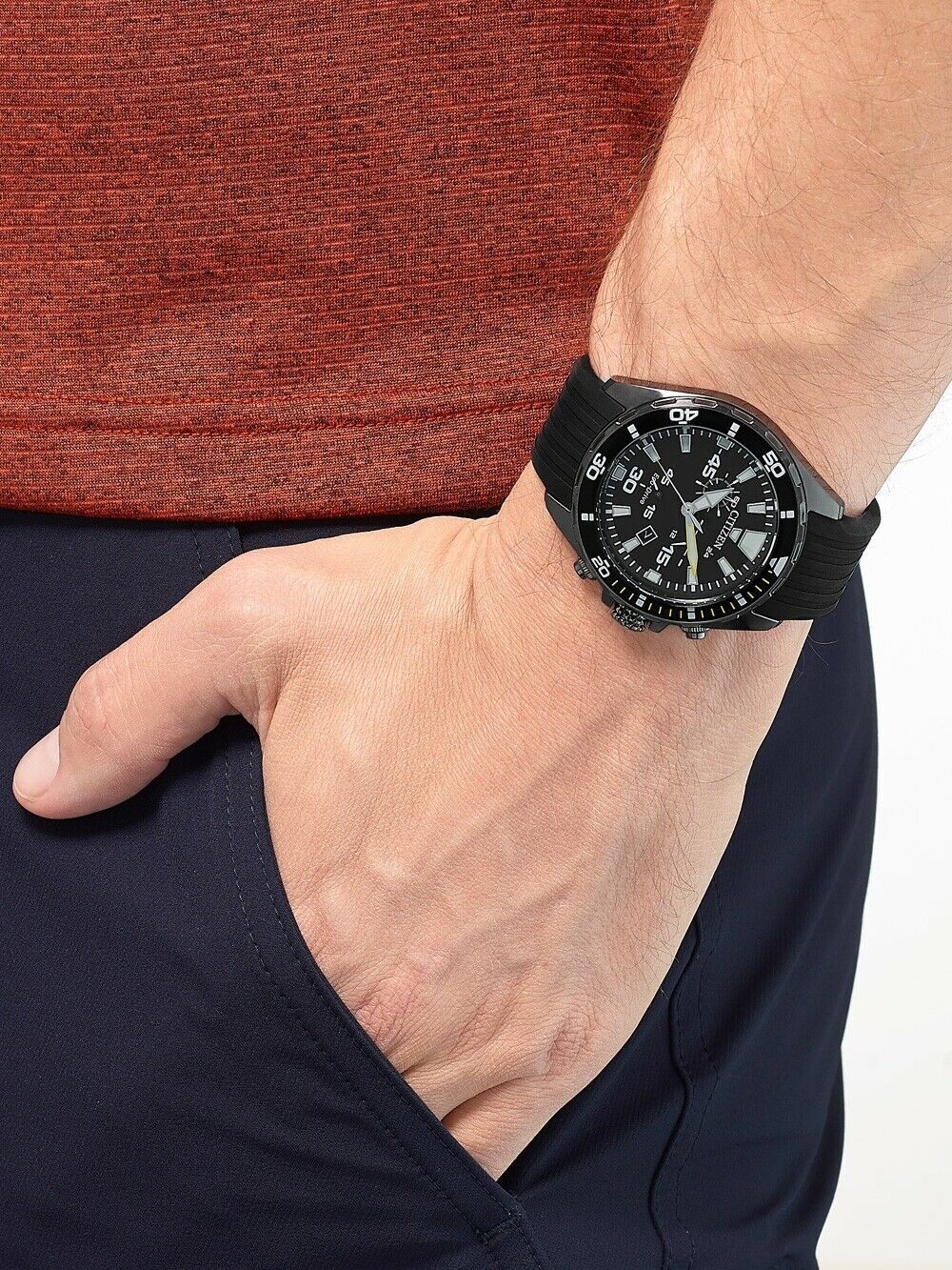 Citizen AT2437-13E นาฬิกาผู้ชาย Eco-Drive Marine Chronograph Sports Men's Watch