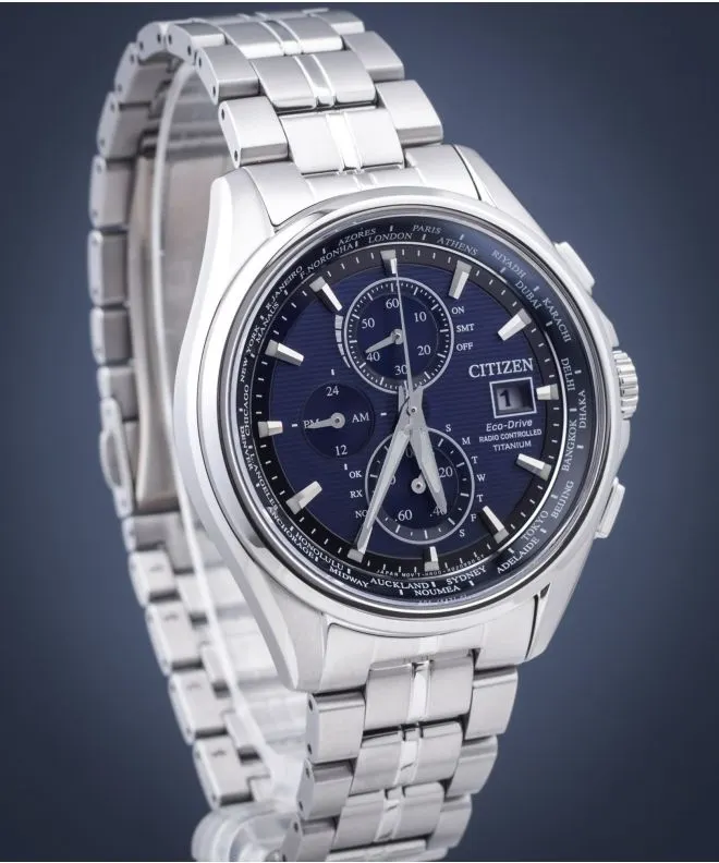Citizen AT8130-56L นาฬิกาผู้ชาย Eco-Drive Global Radio Controlled Super Titanium Men's Watch