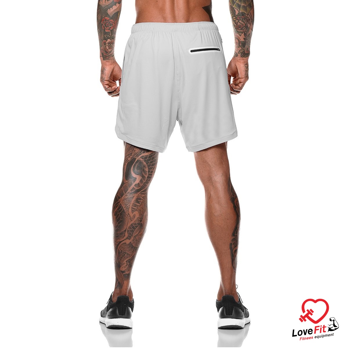 กางเกงออกกำลังกายผู้ชายขาสั้น กางเกงวิ่งชาย 2in1 มีซับในและช่องใส่ของในตัว ใส่สบายทรงสวย