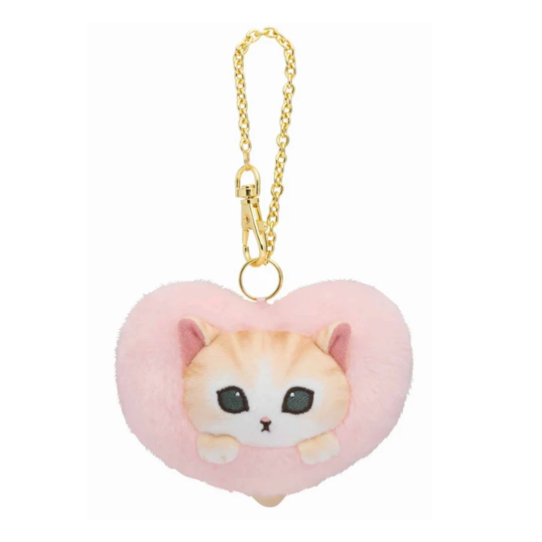 [PRE-ORDER] พวงกุญแจ ตุ๊กตา แมวโมฟุ รูปหัวใจ สีชมพู Mofusand Heart Cat Mascot mofusand ふわふわハートにゃんこマスコット(ピンク)