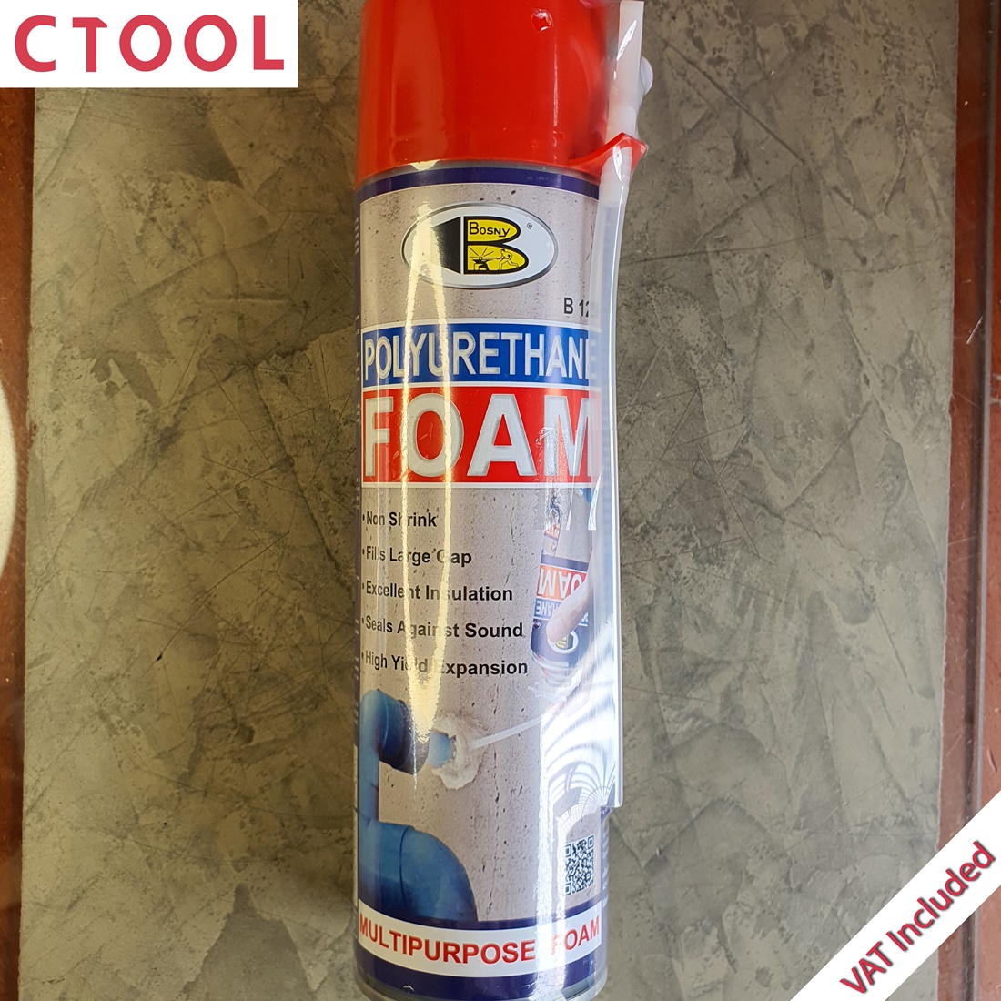 (สินค้าหมด)โฟมสเปรย์ สเปรย์โฟม สเปรย์อุดรอยรั่ว โพลียูริเทน พียูโฟม Bosny 500ml ของแท้ - Authentic Polyurethane PU Foam - ซีทูล Ctool