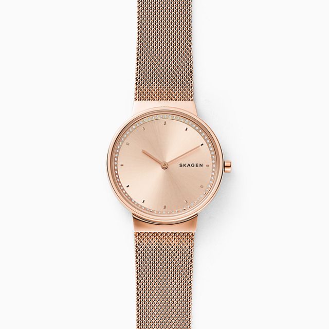 Skagen SKW2751 นาฬิกาผู้หญิง Annelie Rose-Tone Steel-Mesh Quartz Women's Watch
