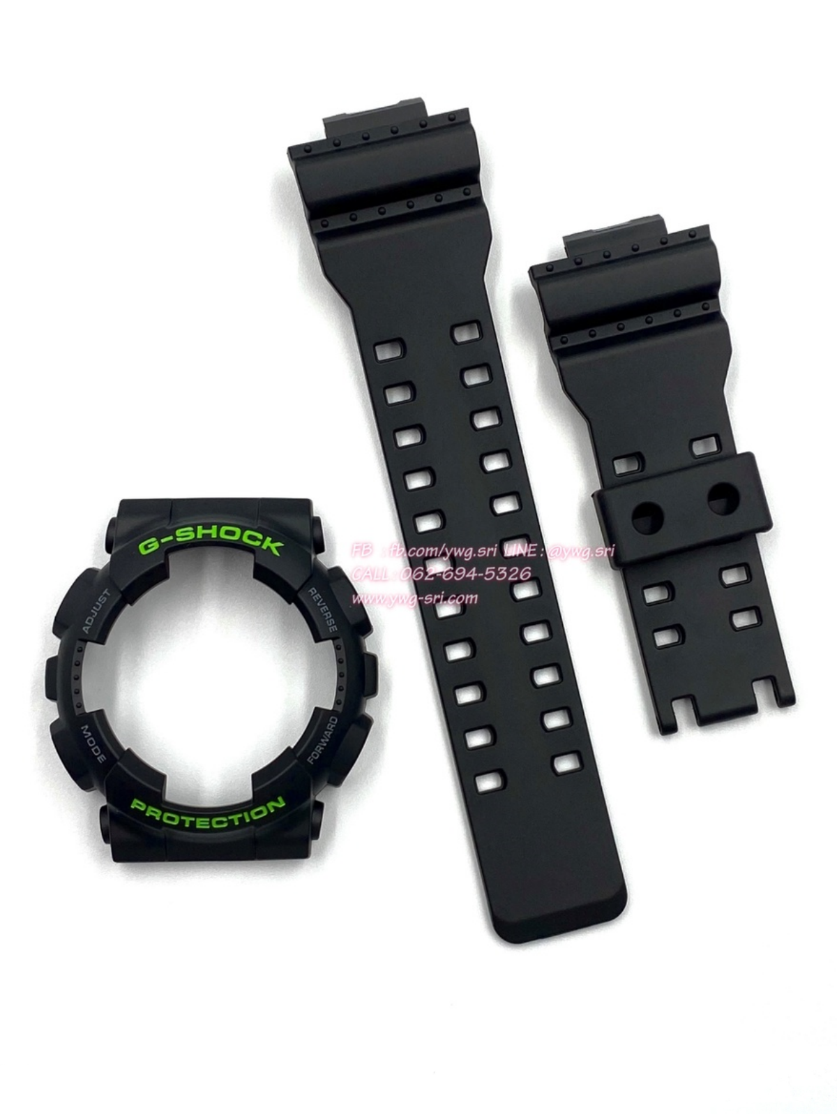 กรอบสาย G-SHOCK แท้✅ สีดำด้านฟอนต์เขียวสลับเทา ใส่ได้กับรุ่น GA-100 ,GA-110 ,GA-120 ,GA-140 ,GAX-100 ,GD-100 ,GD-120
