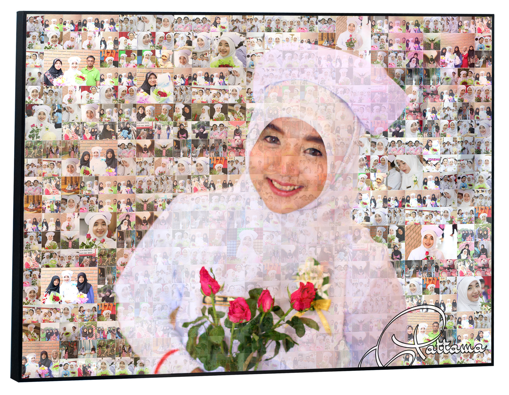 Mosaic Photo ขนาด20x30 นิ้ว กรอบลอยด้าน
