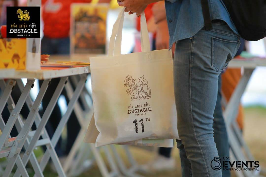 ถุงผ้าสปันบอนด์ งานช๊อต แบบหูหิ้ว Made To Order