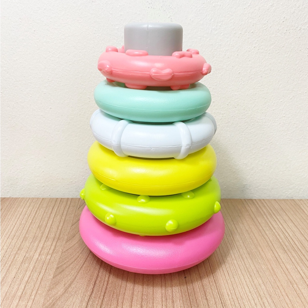 Infantino ห่วงหลากสี ห่วงชมพู ของเล่นเสริมพัฒนาการ ROCK 'N STACK RINGS PINK
