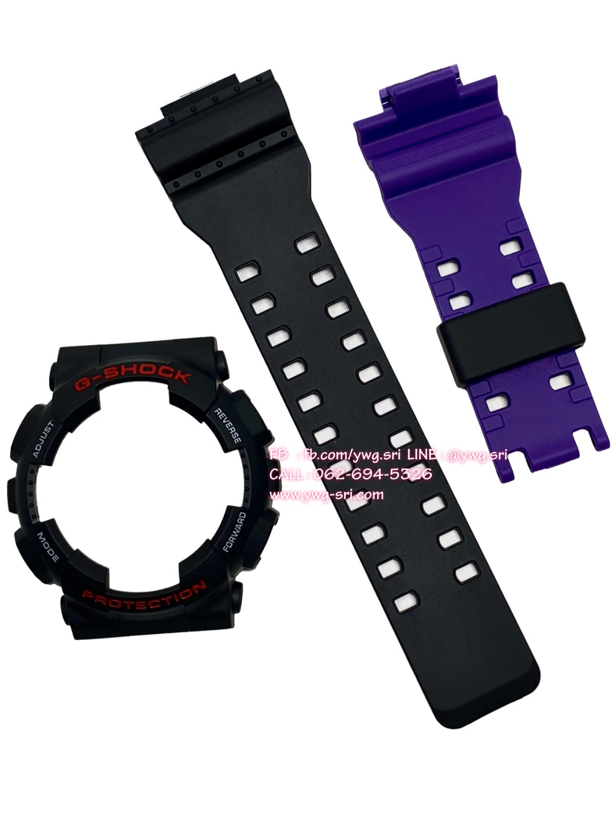 กรอบสาย G-SHOCK แท้✅ กรอบดำฟอนต์แดงสลับขาว สายทูโทนดำม่วงด้าน ใส่ได้กับรุ่น GA-100 ,GA-110 ,GA-120 ,GA-140 ,GAX-100 ,GD-100 ,GD-120