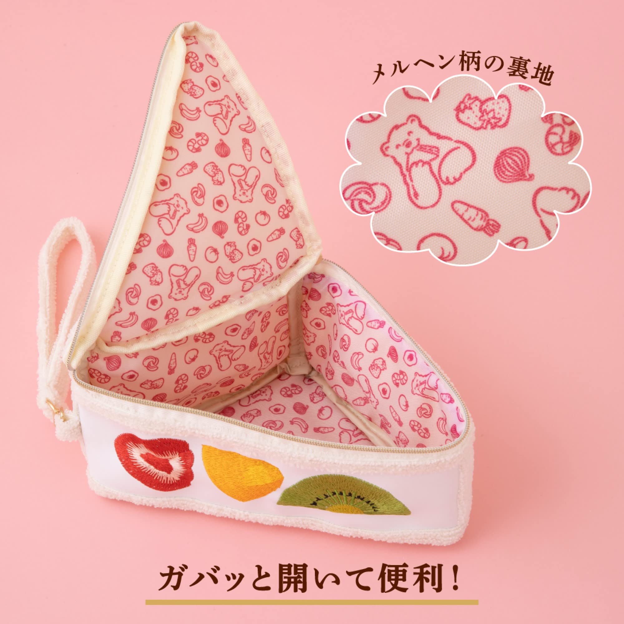 [พร้อมส่ง] กระเป๋า แซนด์วิชญี่ปุ่น สีสดใสน่ากิน ดีไซน์เหมือนของจริง ขนาดพกพา 13.5 x 13.5 x 8 cm นำเข้าจากญี่ปุ่น Sandwich Pouch サンドイッチハウス メルヘン フルーツサンドポーチ