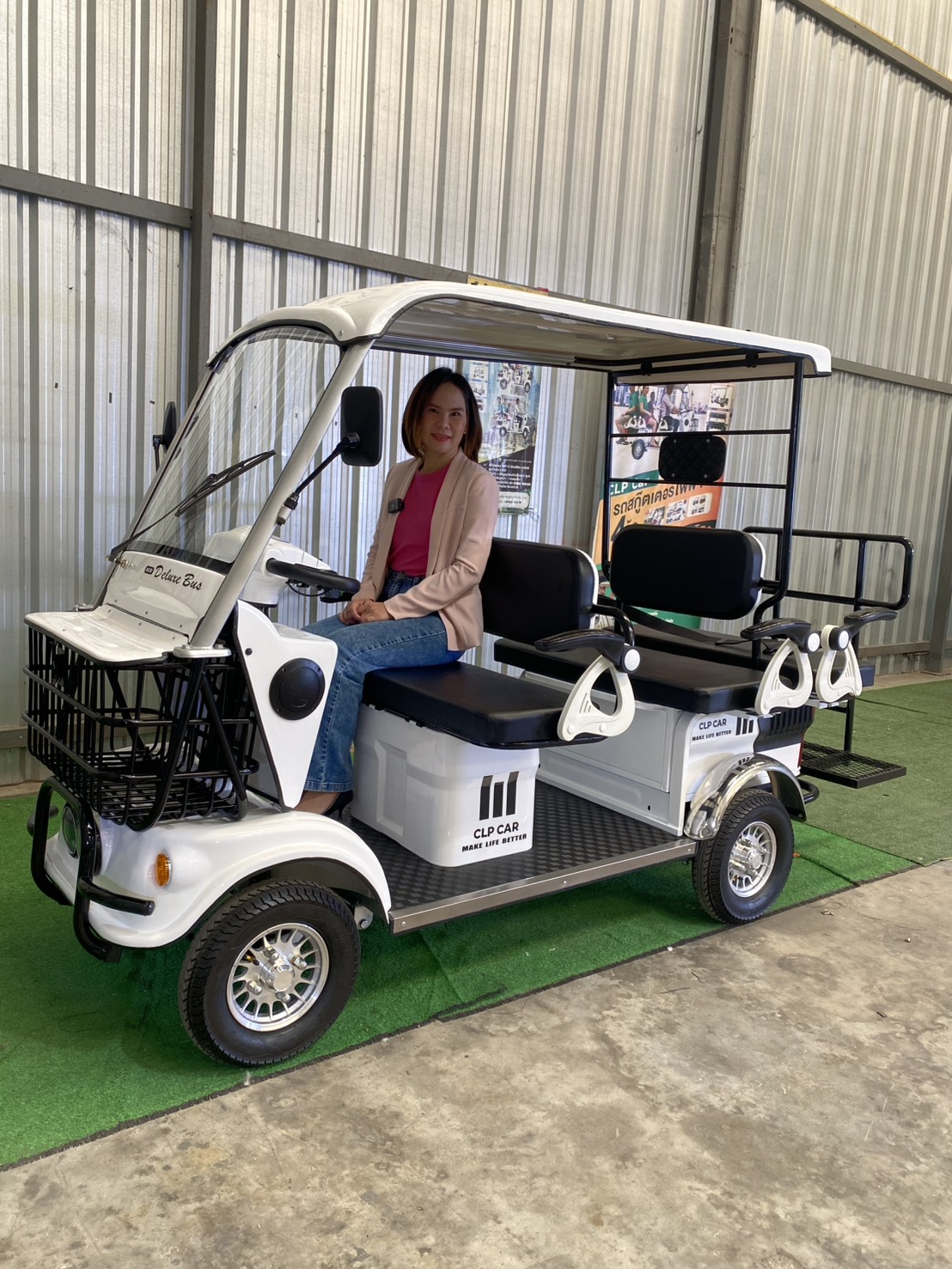 รถไฟฟ้า 4 ล้อ 6 ที่นั่ง (คนไซส์ใหญ่) รุ่น M-01ฺB BIG PLUS ยี่ห้อ CLP CAR ขับแฮนด์บิด