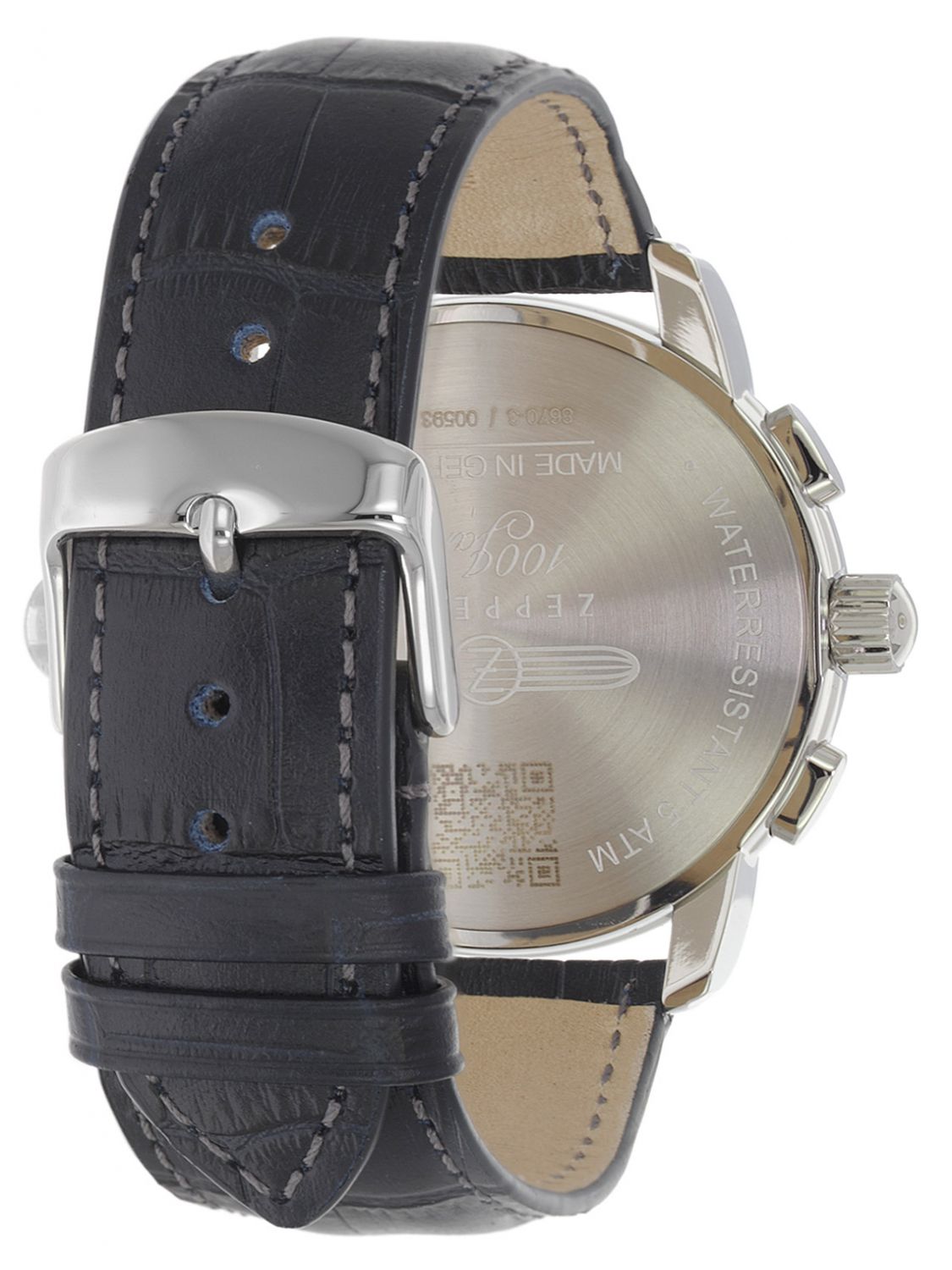 Zeppelin 8670-3 นาฬิกาผู้ชาย 100 Years Chronograph Blue Dial Quartz Men's Watch Made In Germany