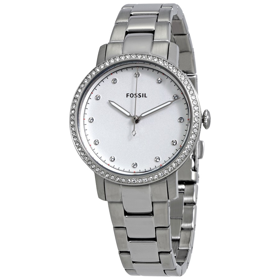 Fossil ES4287 นาฬิกาผู้หญิง Fossil รุ่น ES4287, Neely White Dial Stainless Steel Women's Watch