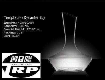 โถแก้วคาราฟ,ดีแคนเตอร์,Carafe,Decanters,รุ่น 4GB01G0016,ความจุ 1000 ml,Ocean Glass,Tableware,Thai แพ็ค1/6ใบ,กล่อ