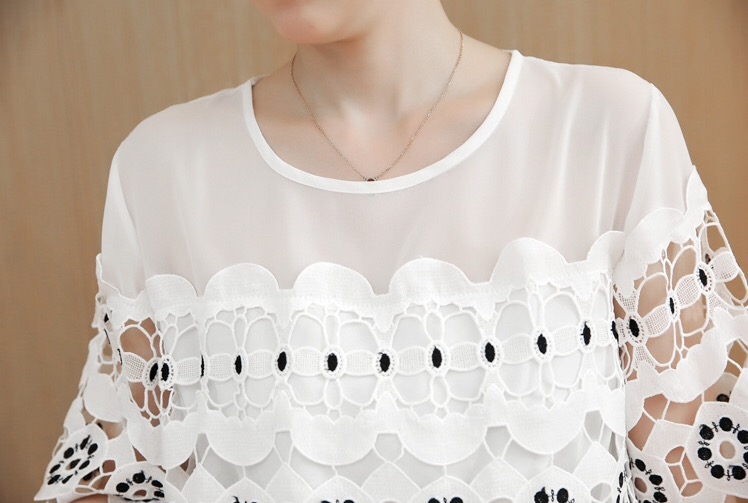 ชุดคลุมท้องทรงน่ารัก ผ้าชีฟอง ช่วงรอบอกประดับด้วยลูกไม้ มีเชือกผูกปรับขนาดครรภ์ด้านหน้า M L XL XXL