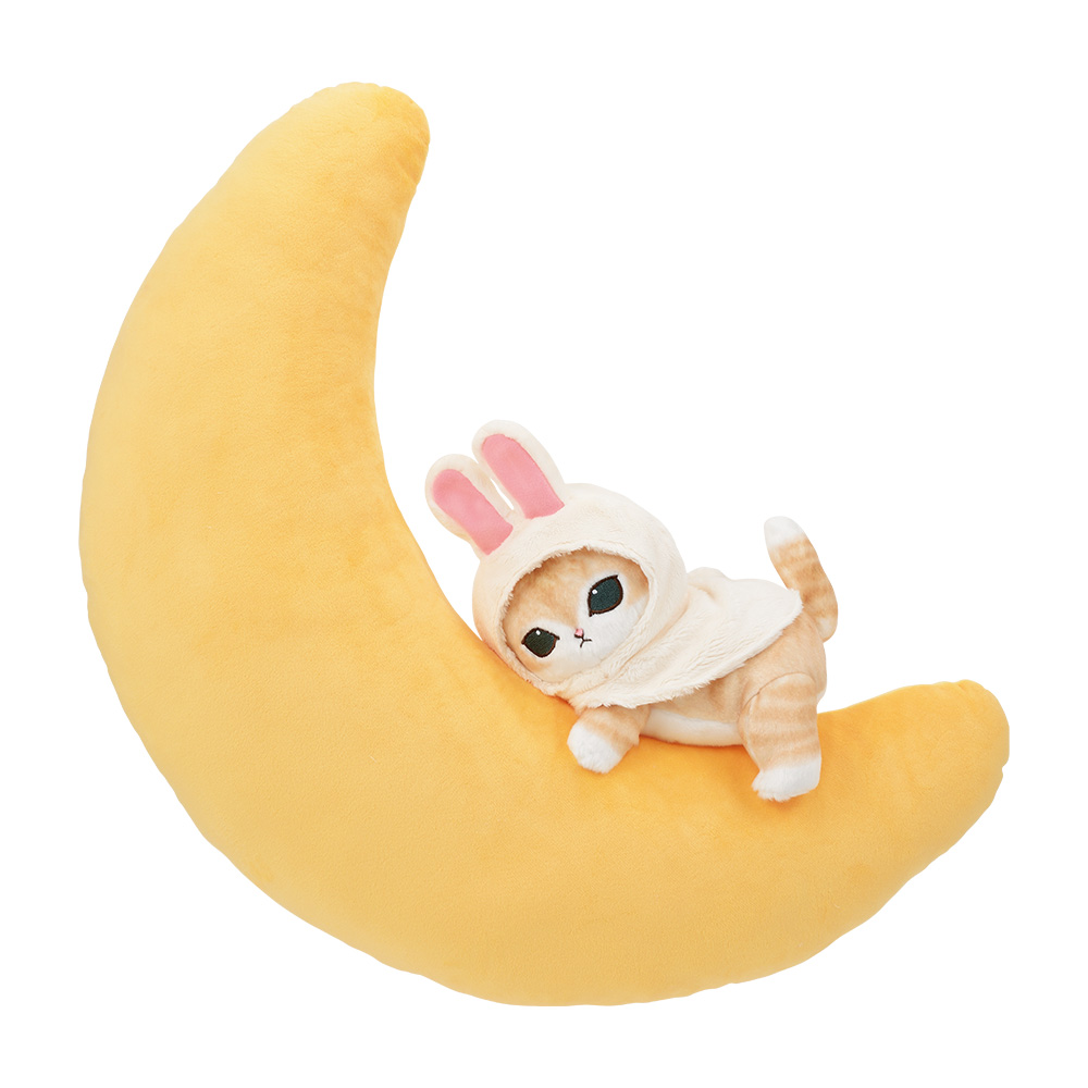 [PRE-ORDER] ตุ๊กตา แมวโมฟุ ชุดหูกระต่าย นอนกอดพระจันทร์เสี้ยว 53 cm Mofusand A Prize Moon Rabbit Cat Star Collection นำเข้าจากญี่ปุ่น โมฟุซาน モフサンド 1番くじ A賞