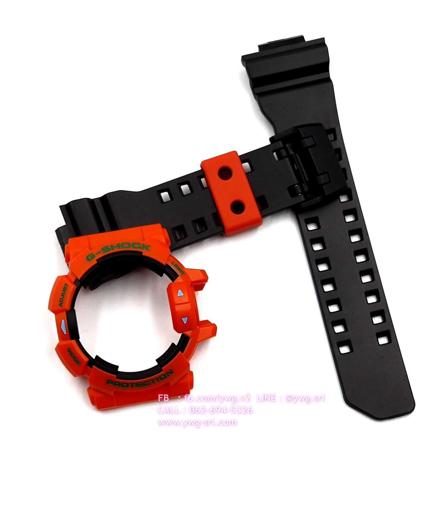 กรอบสาย G-SHOCK แท้✅ กรอบส้ม สายดำกึ่งเงา ใส่ได้กับรุ่น GA-400 ,GBA-400