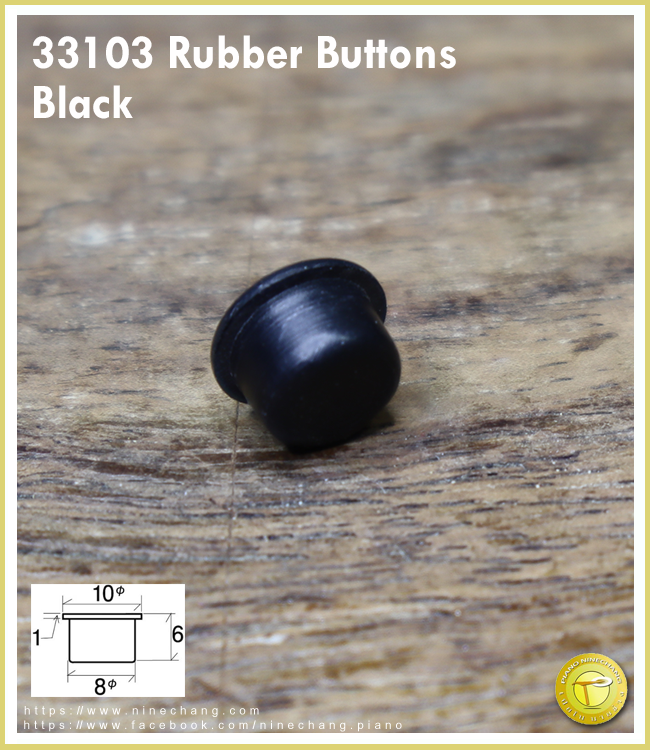 33103 Rubber Buttons Black