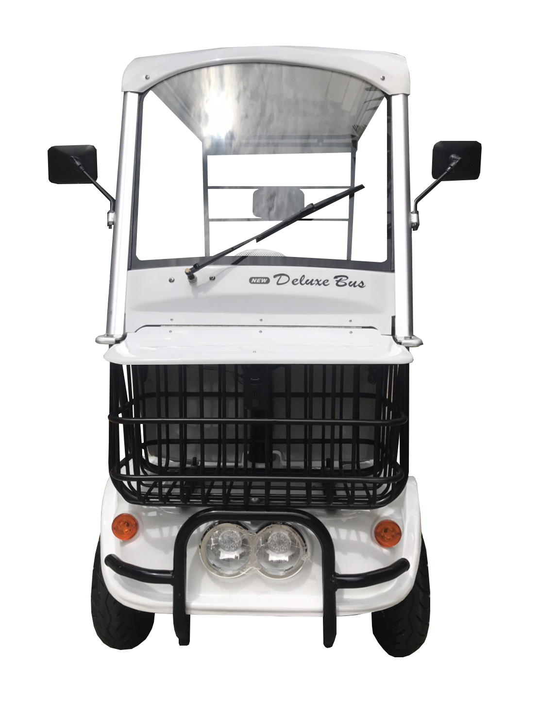 รถไฟฟ้า 4 ล้อ 3 ที่นั่ง รุ่น M-01 ยี่ห้อ CLP CAR สีขาว ขับแฮนด์บิด