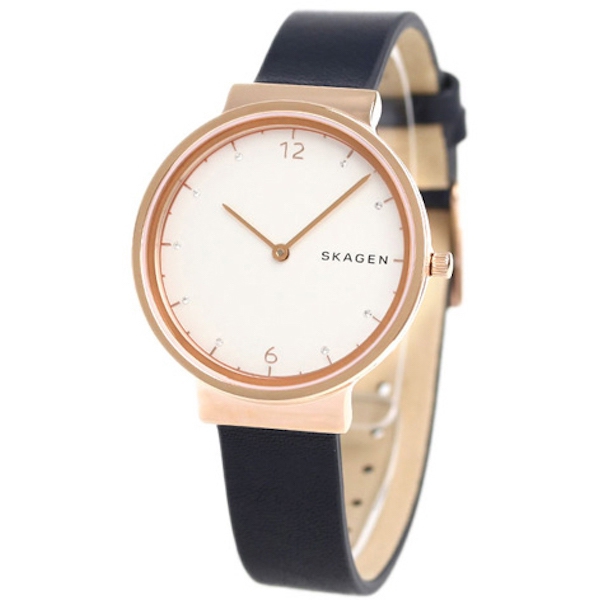 Skagen SKW2608 นาฬิกาผู้หญิง Skagen รุ่น SKW2608, Ancher Black Leather Quartz Women's Watch
