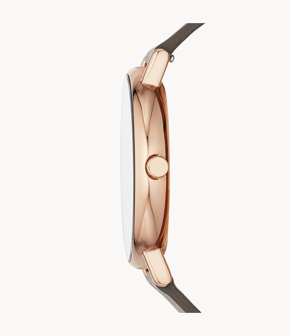 Skagen SKW2794 นาฬิกาผู้หญิง Signatur Grey Dial Charcoal Leather Strap Quartz Women's Watch