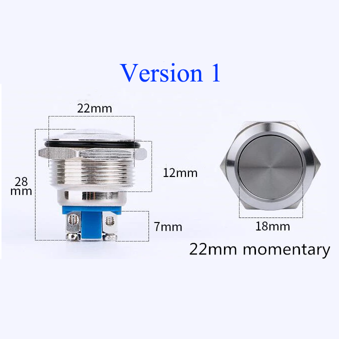 สวิตช์กดติดปล่อยดับ 22mm สแตนเลส