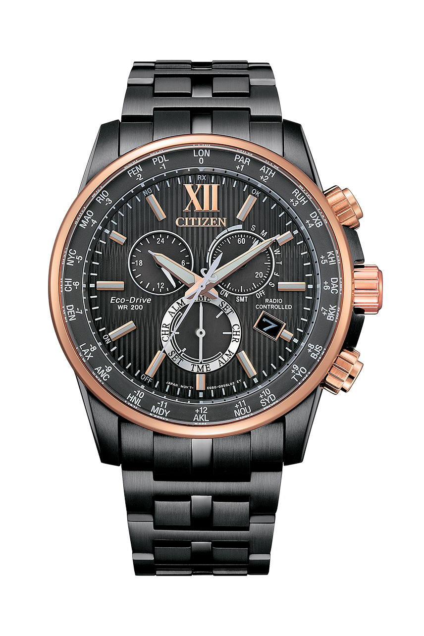 Citizen CB5884-88H นาฬิกาผู้ชาย Eco-Drive Perpetual World Time Chronograph GMT Men's Watch