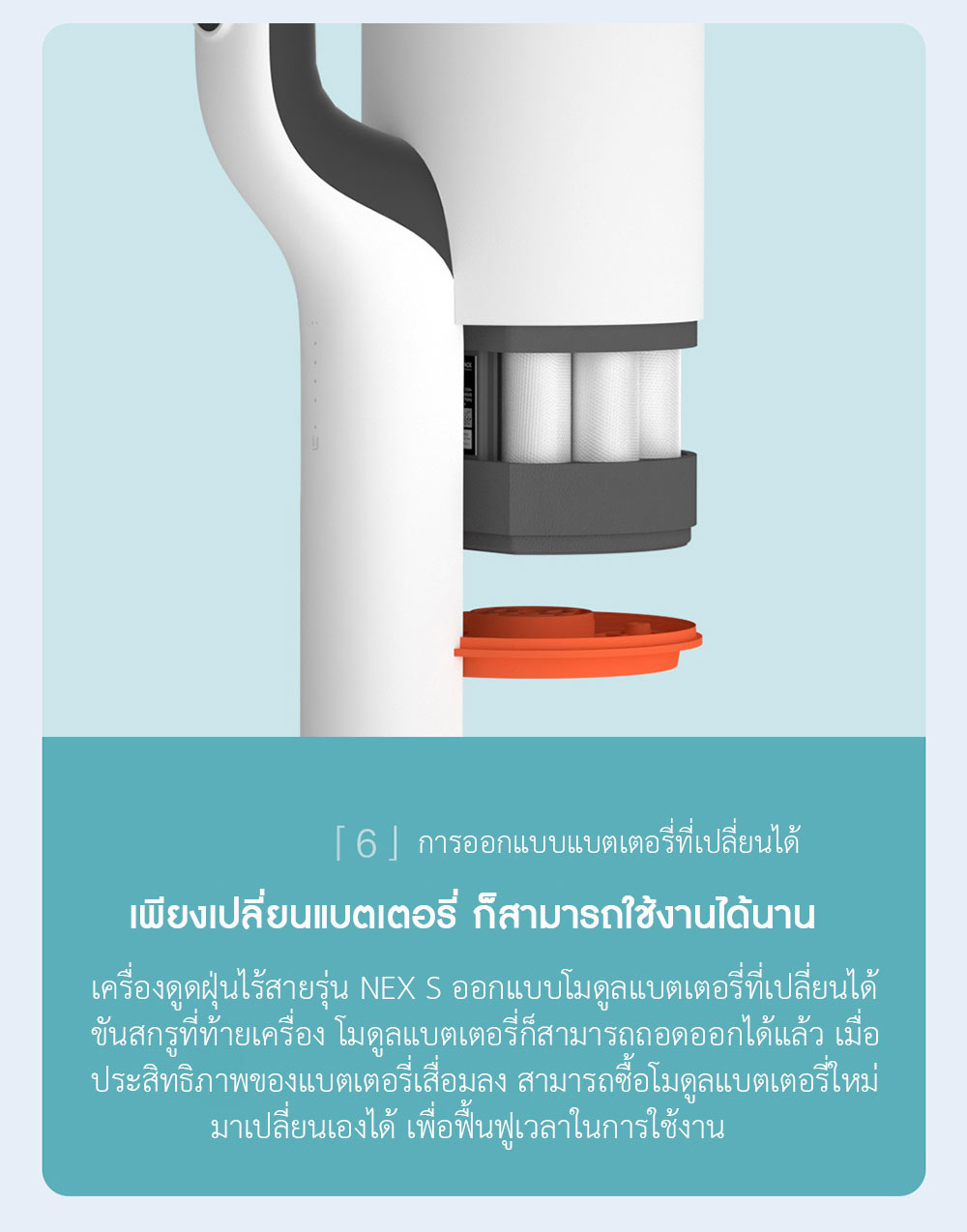 Roidmi NEX S Cordless Vacuum Cleaner - เครื่องดูดฝุ่นไร้สายรุ่น NEX S (สีขาว)