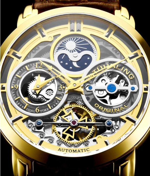 Stuhrling Original 371A.03 นาฬิกาผู้ชาย Luciano Automatic Skeleton Men's Watch