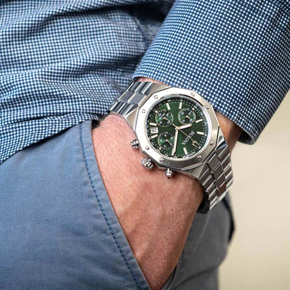 Bulova 96B409 นาฬิาผู้ชาย Chronograph Precisionist Quartz Men's Watch