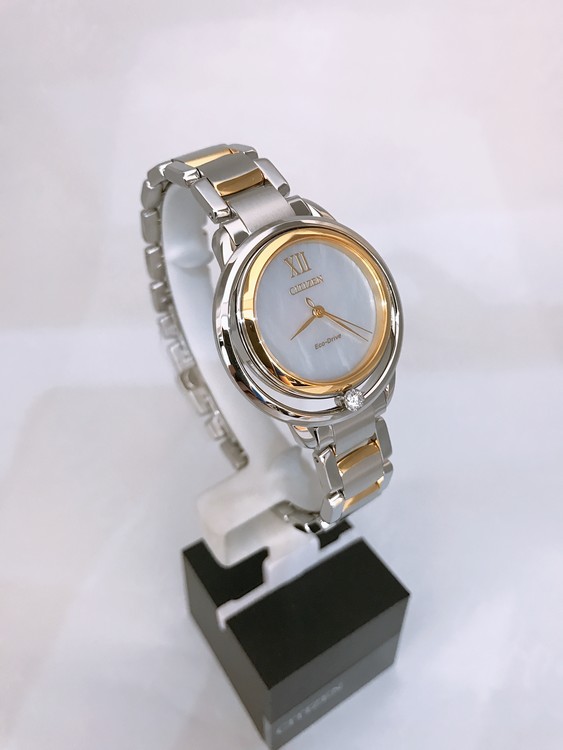 Citizen EW5514-87D นาฬิกาผู้หญิง Eco-Drive Diamond Two-Tone Women's Watch