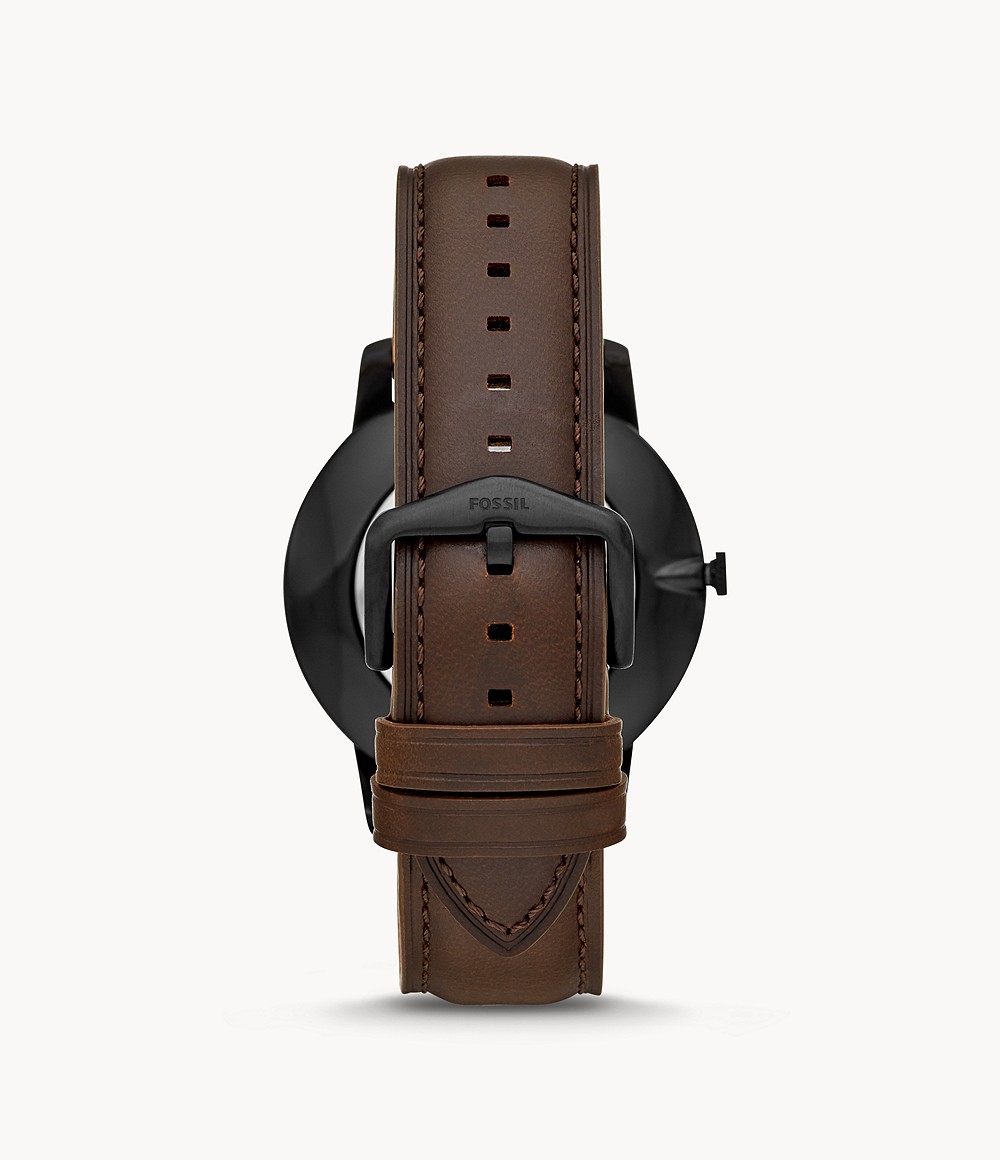 Fossil FS5551 นาฬิกาผู้ชาย Minimalist Three-Hand Brown Leather Watch Quartz Men's Watch