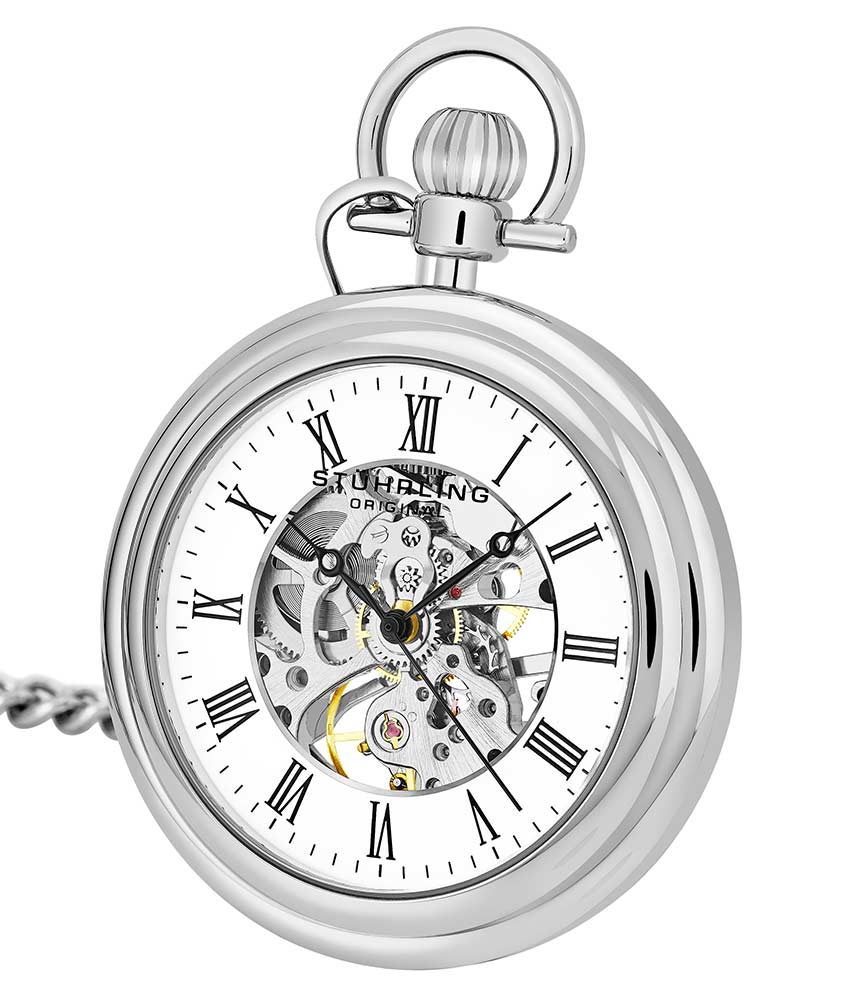 Stuhrling Original 6053.33113 นาฬิกาพก Stuhrling Original รุ่น 6053.33113, Mechanical Vintage Stainless Steel Pocket Watch