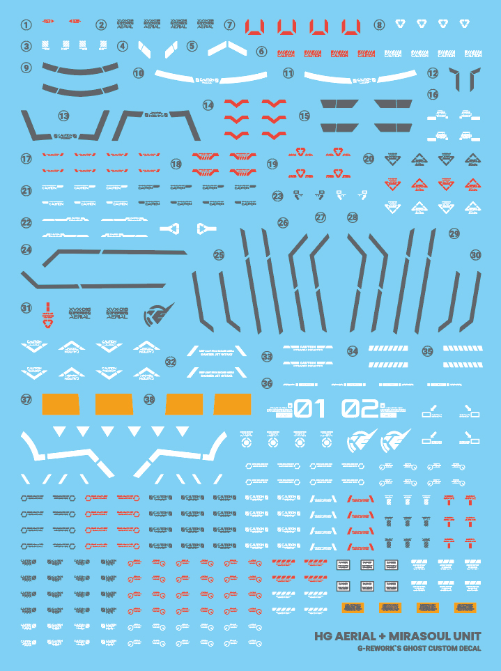 G-REWORK CUSTOM DECAL HG MIRASOL FLIGHT UNIT