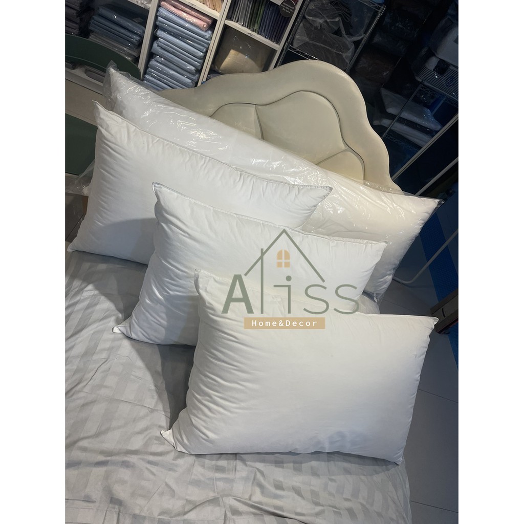 หมอนขนห่านเทียม โรงแรม 5 ดาว จากโรงงาน หมอนหนุนเส้นใยไมโครไฟเบอร์ รุ่นมาตรฐาน 1,000 กรัม ขนาด 19”x29” สีขาว