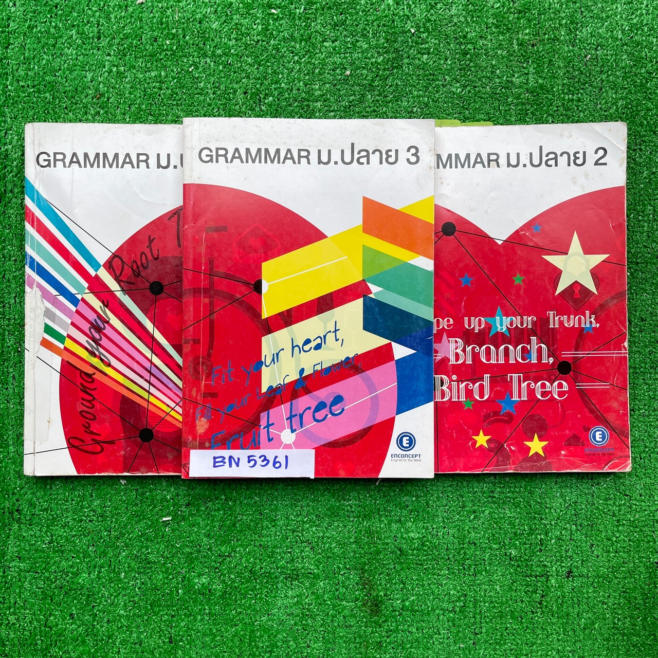 EN5361 [Enconcept] Grammar ม.ปลาย เล่ม 1-2 จดครบ เล่ม 3 ไม่ค่อยได้จด แบบฝึกหัดทำไม่ครบ แบบฝึกหัดมีเฉลยท้ายเล่ม ขายเหมา 3 เล่ม 300฿