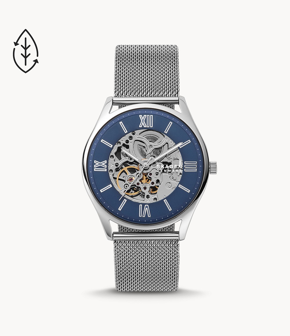 Skagen SKW6733 นาฬิกาผู้ชาย Holst Automatic Midnight Leather Men's Watch