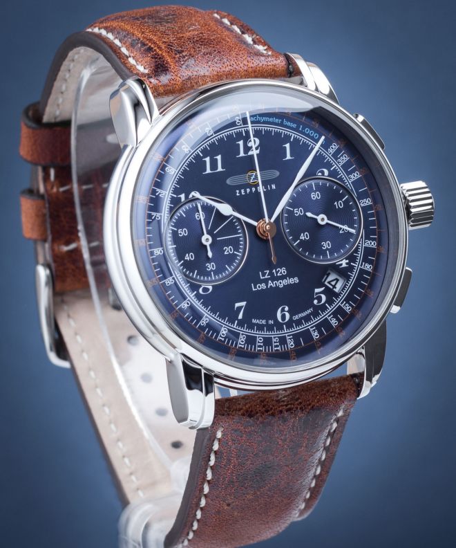 Zeppelin 7614-3 นาฬิกาผู้ชาย Los Angeles Chronograph Quartz Men's Watch Made In Germany
