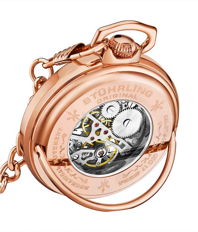 Stuhrling Original 979.04 นาฬิกาพก Mechanical Hand-wind Pocket Watch