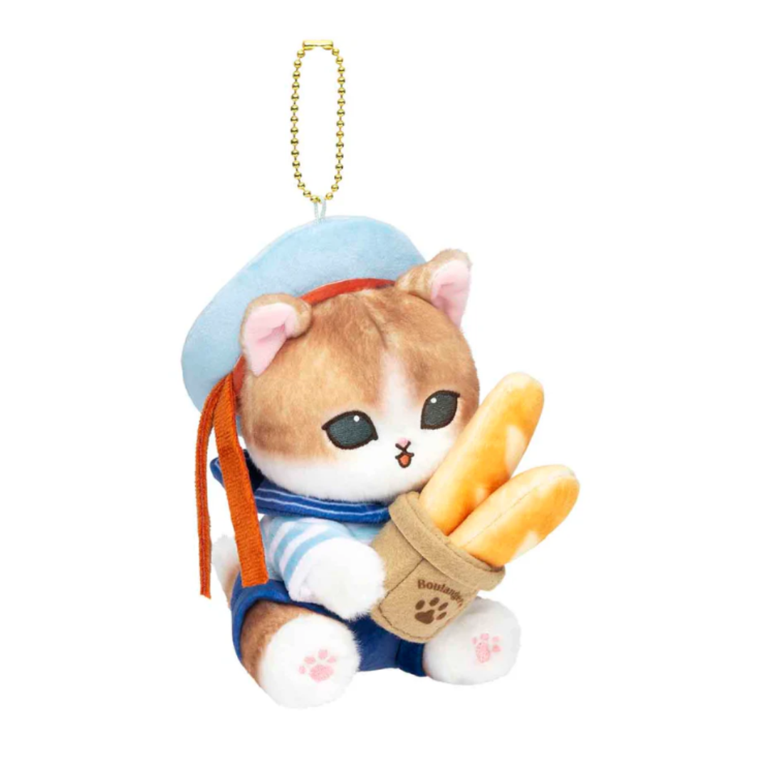 [PRE-ORDER] พวงกุญแจ ตุ๊กตา แมวโมฟุ ถือขนมปัง Mofusand Journey Parisian Cat Mascot mofusand もふもふジャーニー パリジャンにゃんマスコット