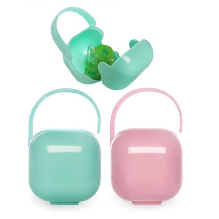 กล่องกันฝุ่น แขวนได้ กล่องจุกนมแบบพกพา ใส่จุกหลอก BPA Free เก็บจุกนม