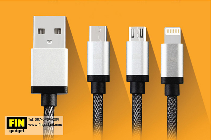สายชาร์จ Earldom 3 in 1 iPhone+Micro USB+TYPE-C